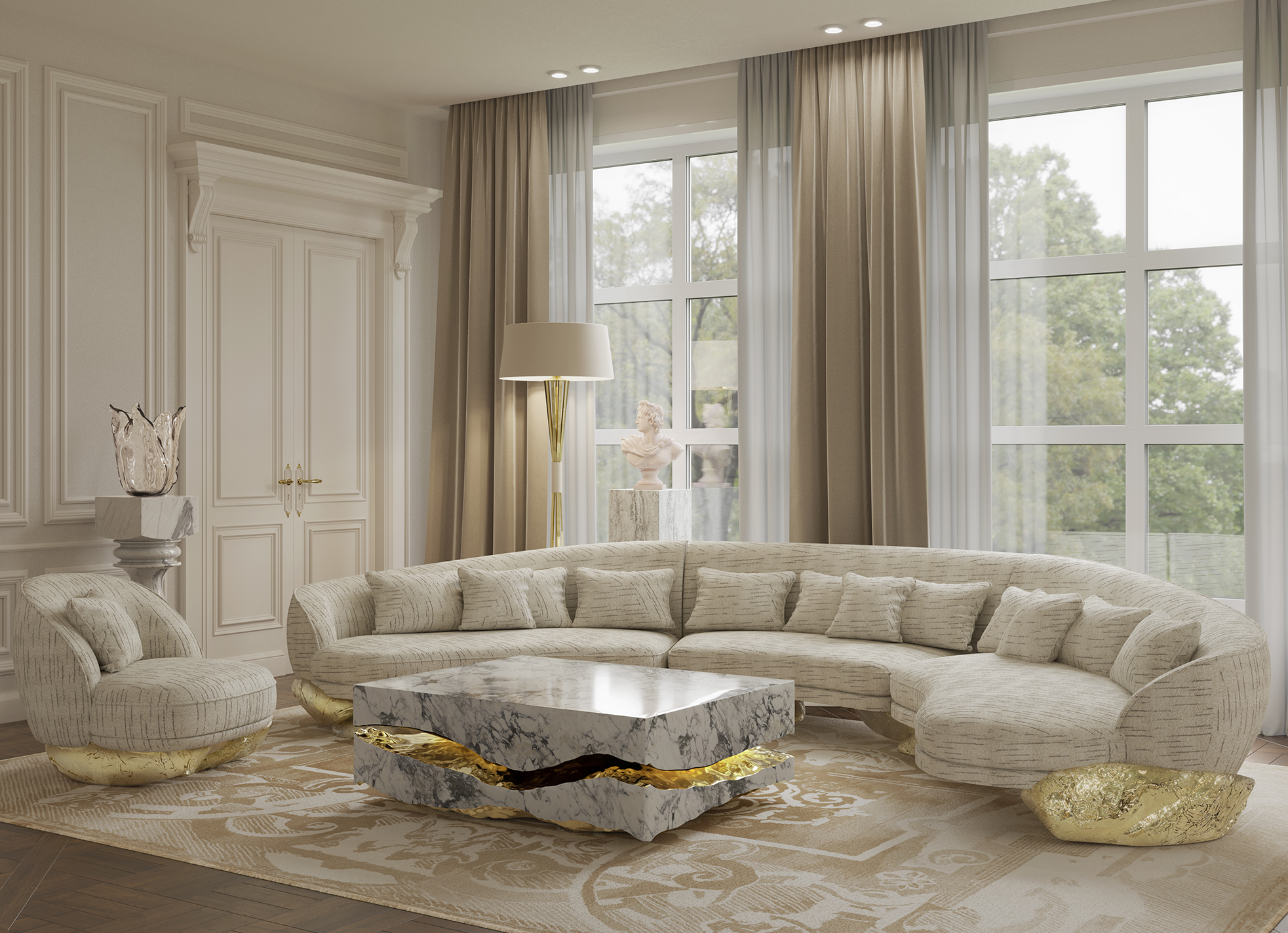 Mesa Boulder Mármore Carrara