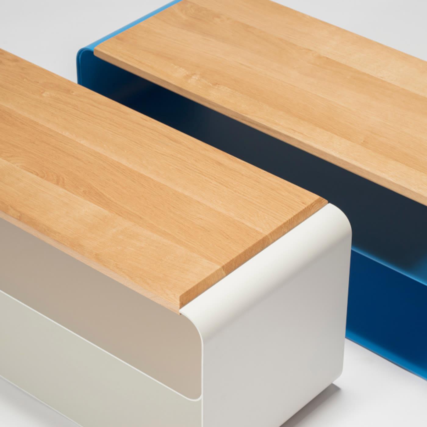 Banco contemporâneo madeira e metal (Var. 3)