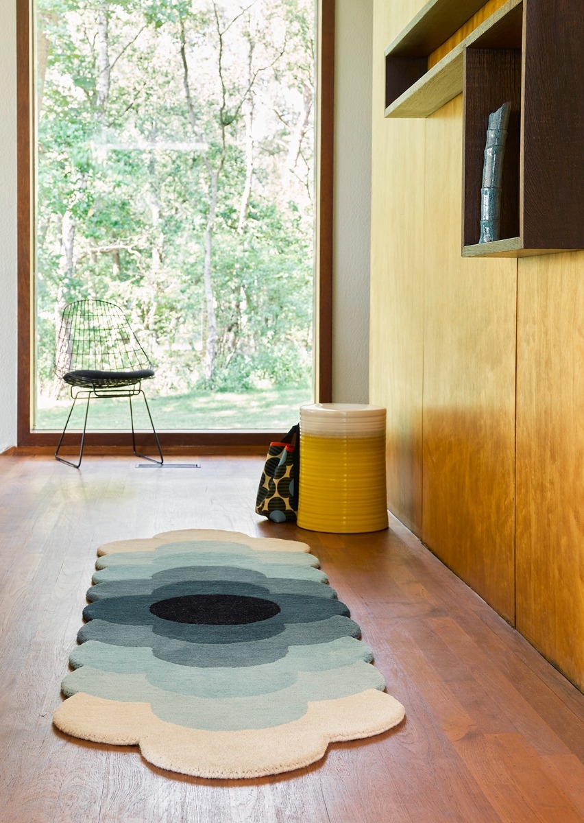 Tapete Optical Flower Azul-petróleo | Tamanho: 87 × 300 cm