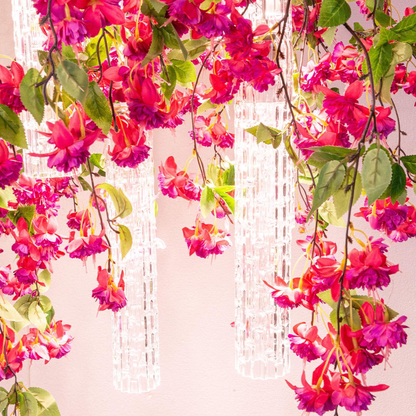 Lustre Quadrado Pink Cascade