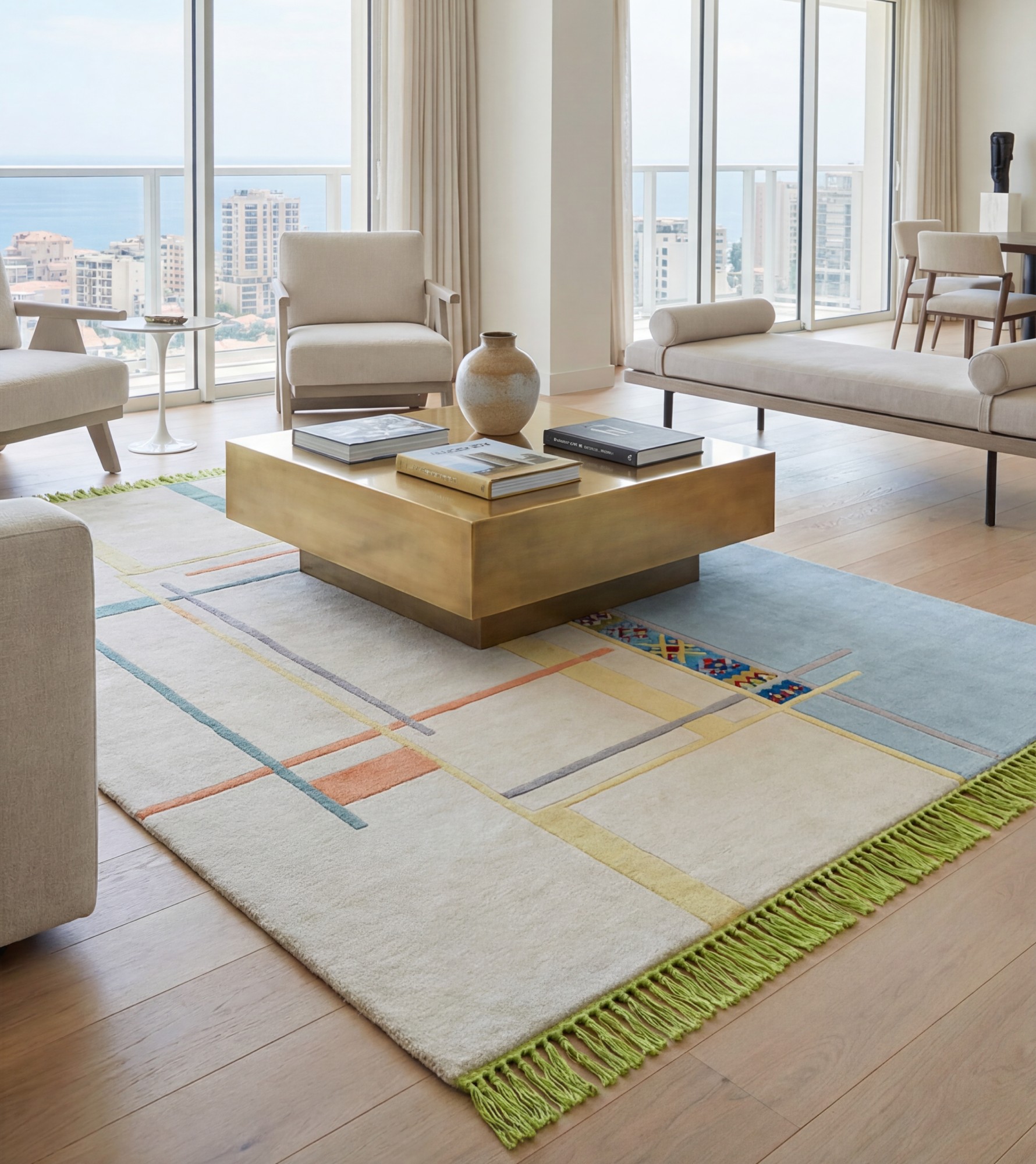 Tapete Linear Atlas Blue