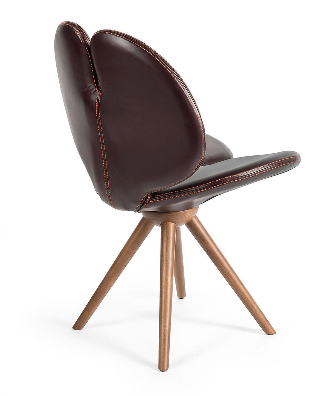 Cadeira Pansè em Lã e Couro