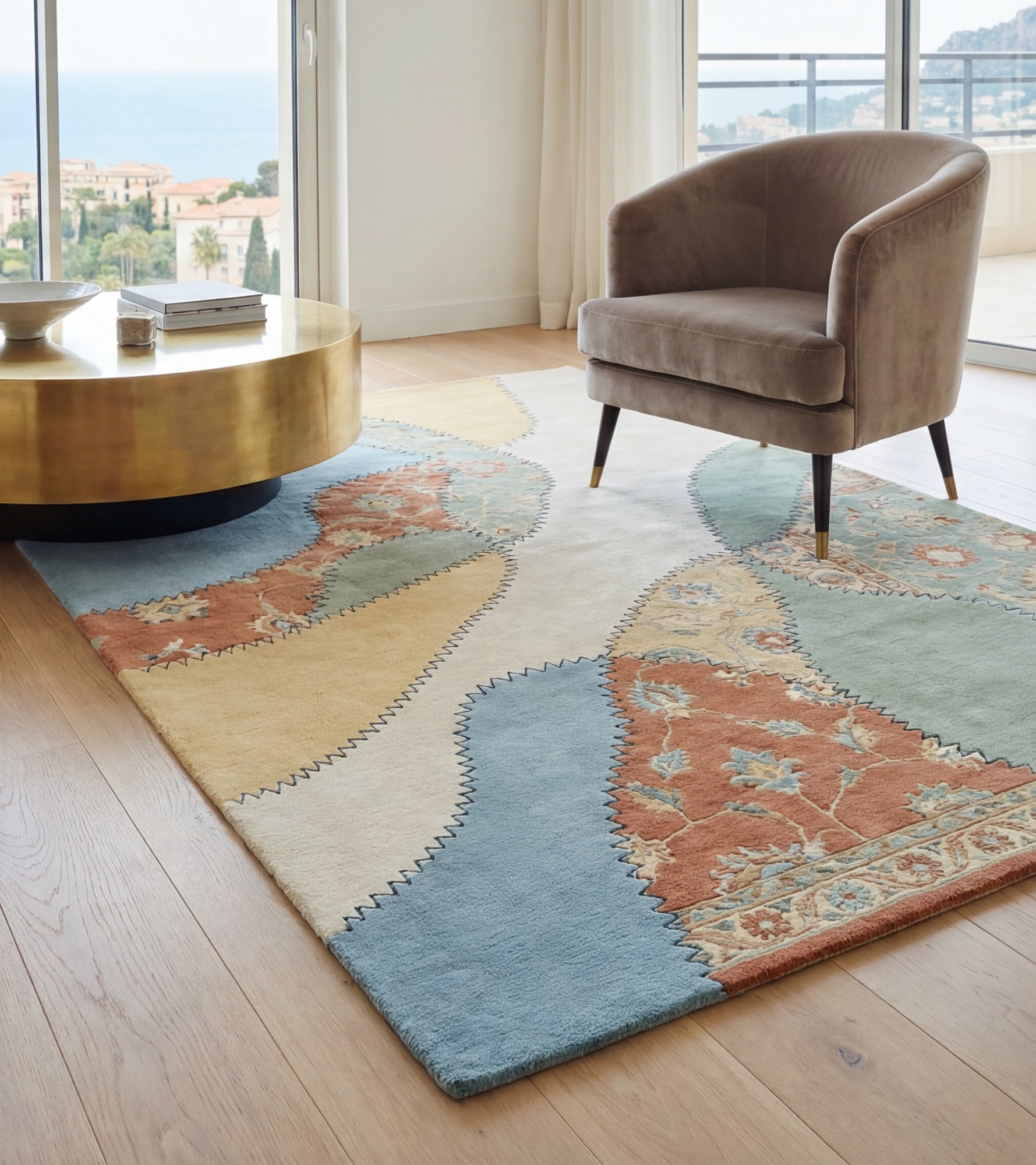 Tapete Pastel Collage Blue