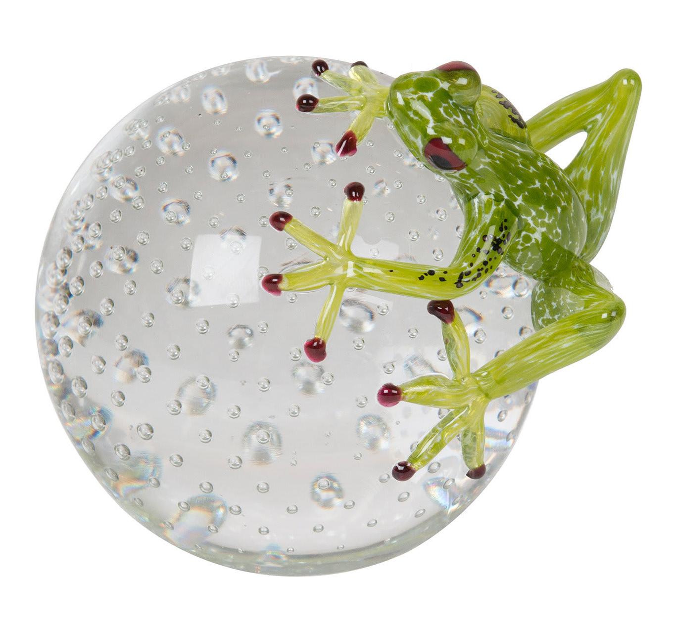 Figura Decorativa Sapo Verde na Esfera