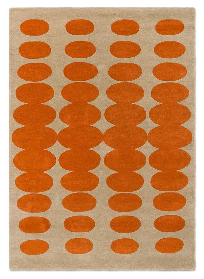 Tapete Optical Oval Orange/Sand