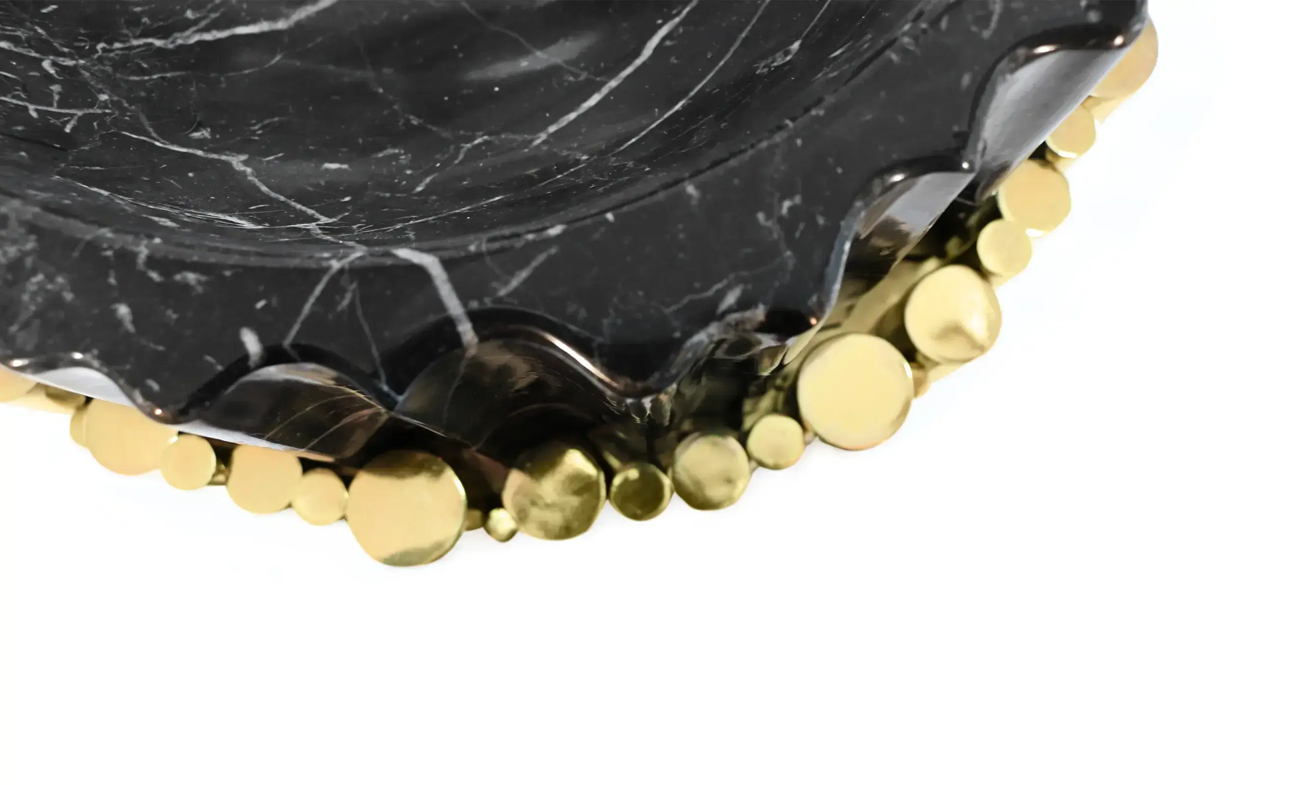 Lavatório de coluna Harmony preto/dourado