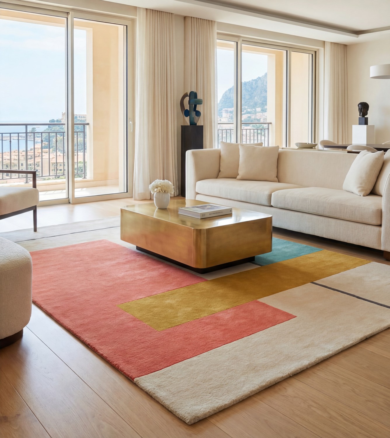 Tapete Framed Blocks Coral