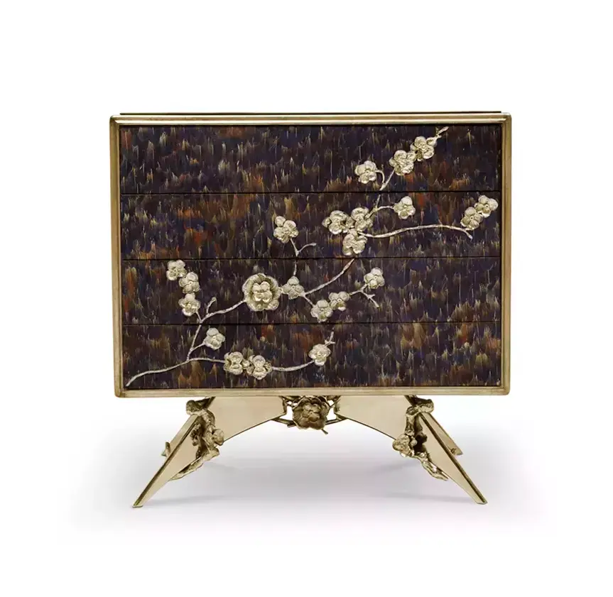 Mesa de Cabeceira Mirage Pluma Roxa