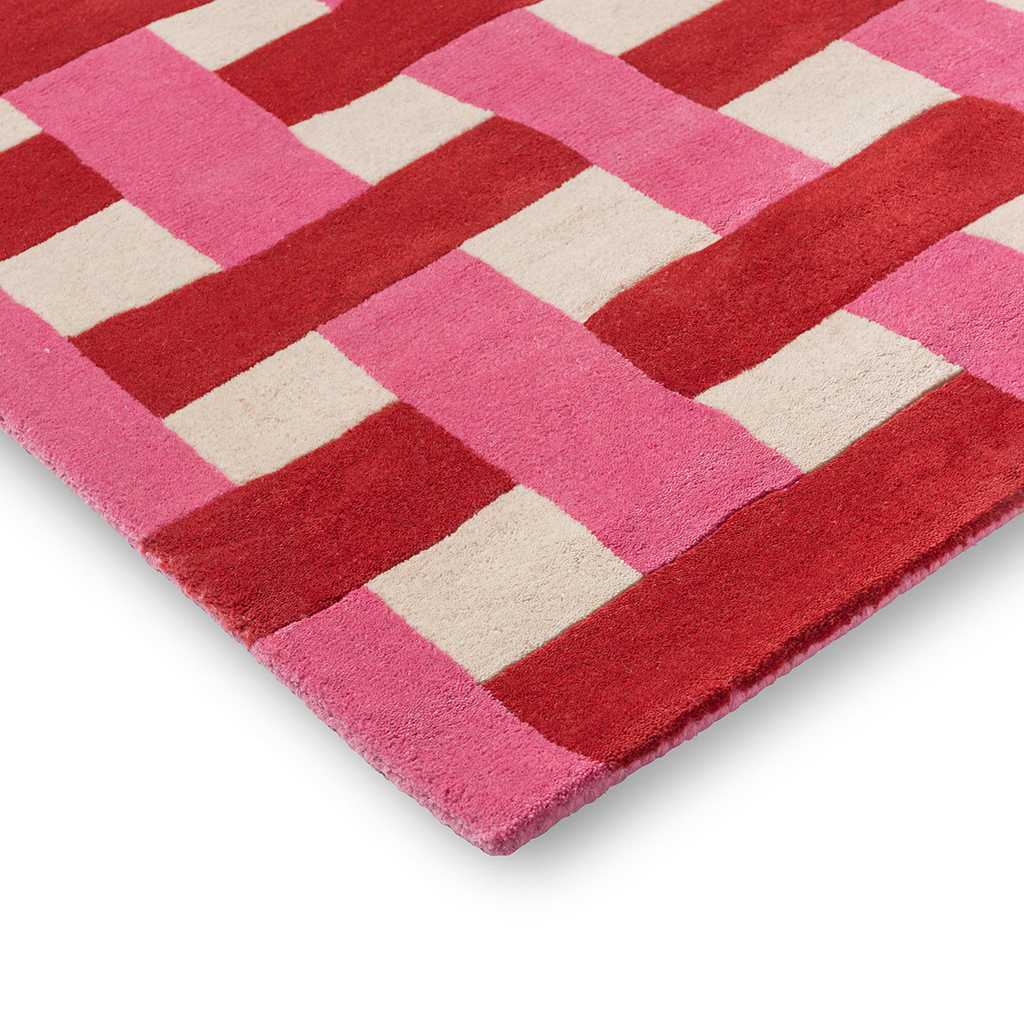 Tapete Basket Weave Coral/Rosa