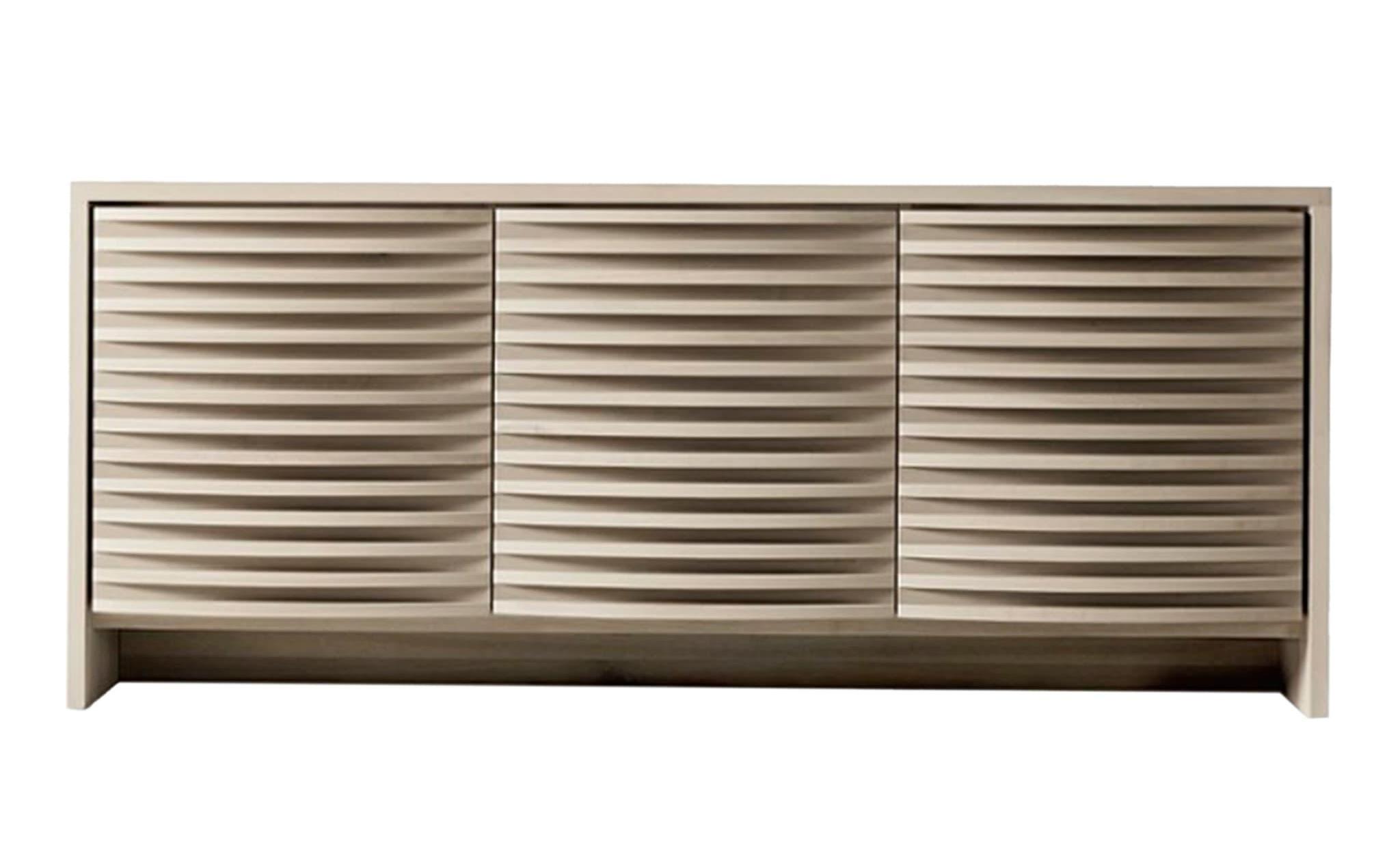 Aparador Onda nogueira maciça cinzenta