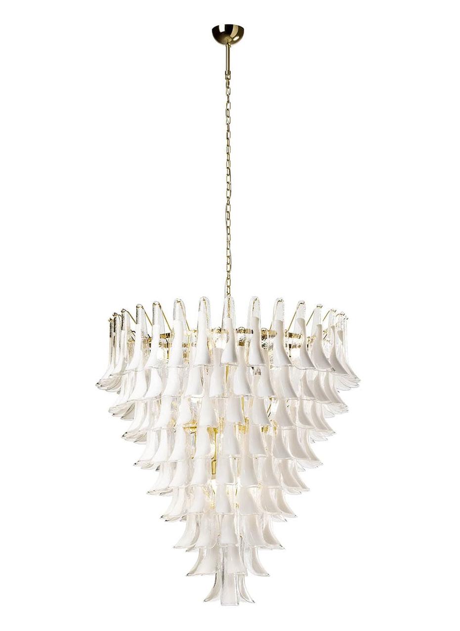 Lustre Redondo com Folhas de Vidro de Murano