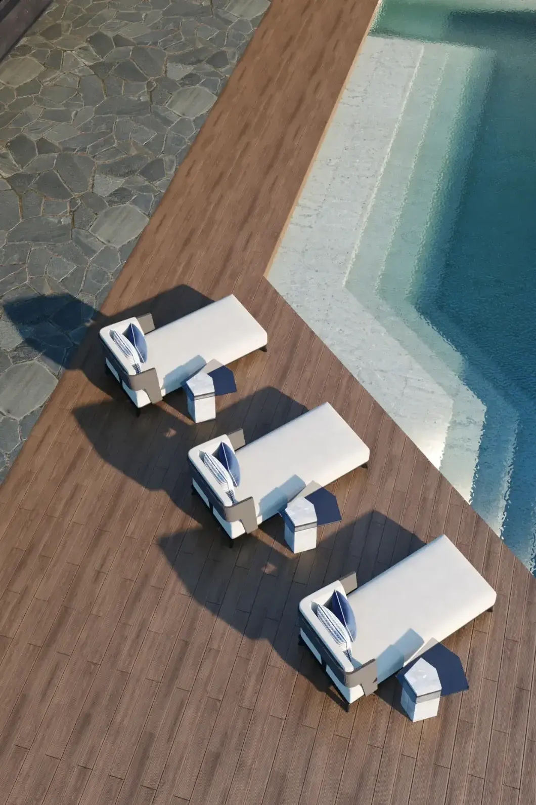 Chaise longue Crown cinzenta - 2