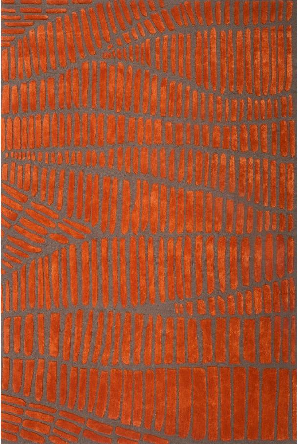 Tapete de Lã/Viscose Laranja Cinzento Enia | Tamanho: 200 × 300 cm