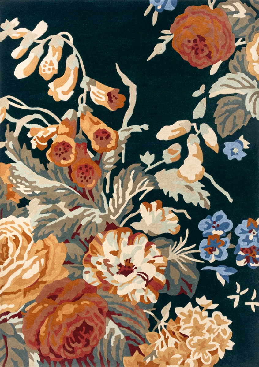 Tapete Stapleton Park Azul Marinho/Laranja Queimado | Tamanho: 250 × 350 cm