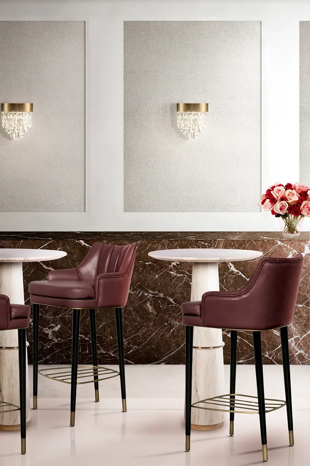 Banco balcão veludo - 1