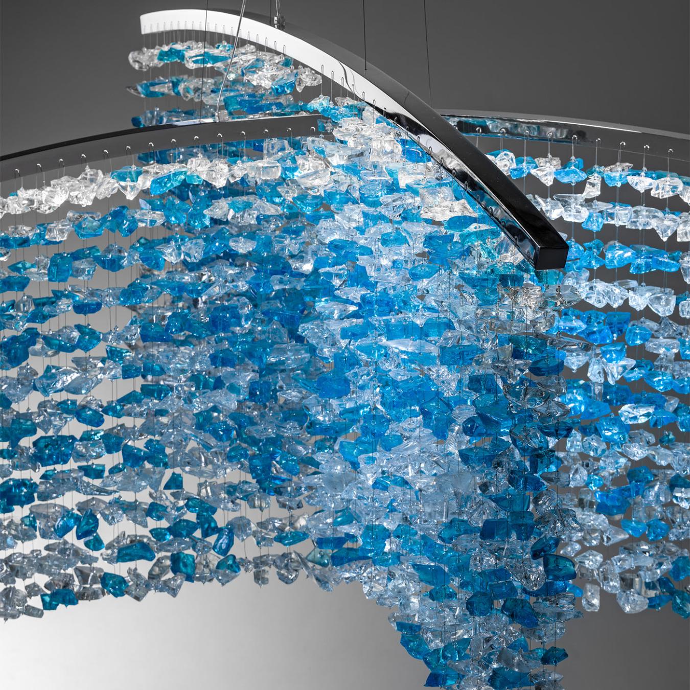 Lustre com Vidro de Murano Azul