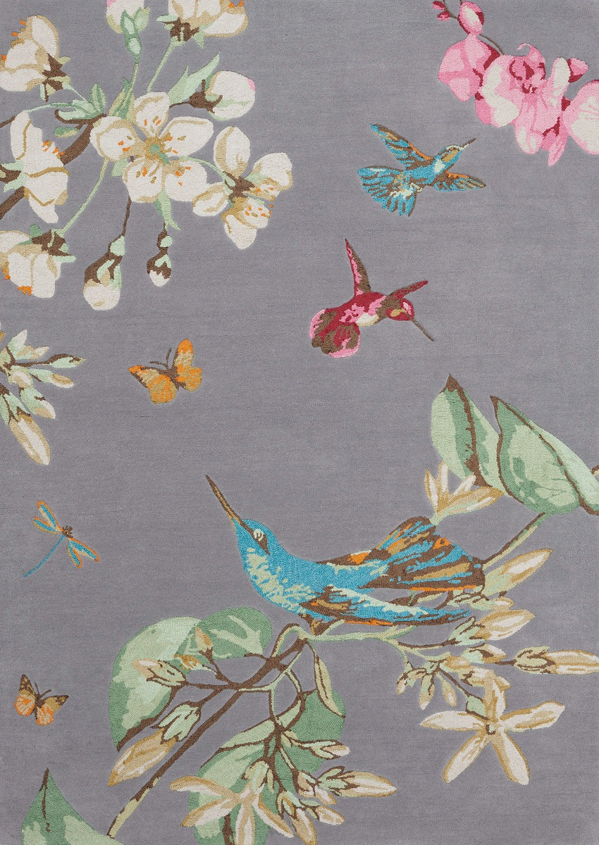 Tapete Hummingbird Cinzento | Tamanho: 120 × 180 cm