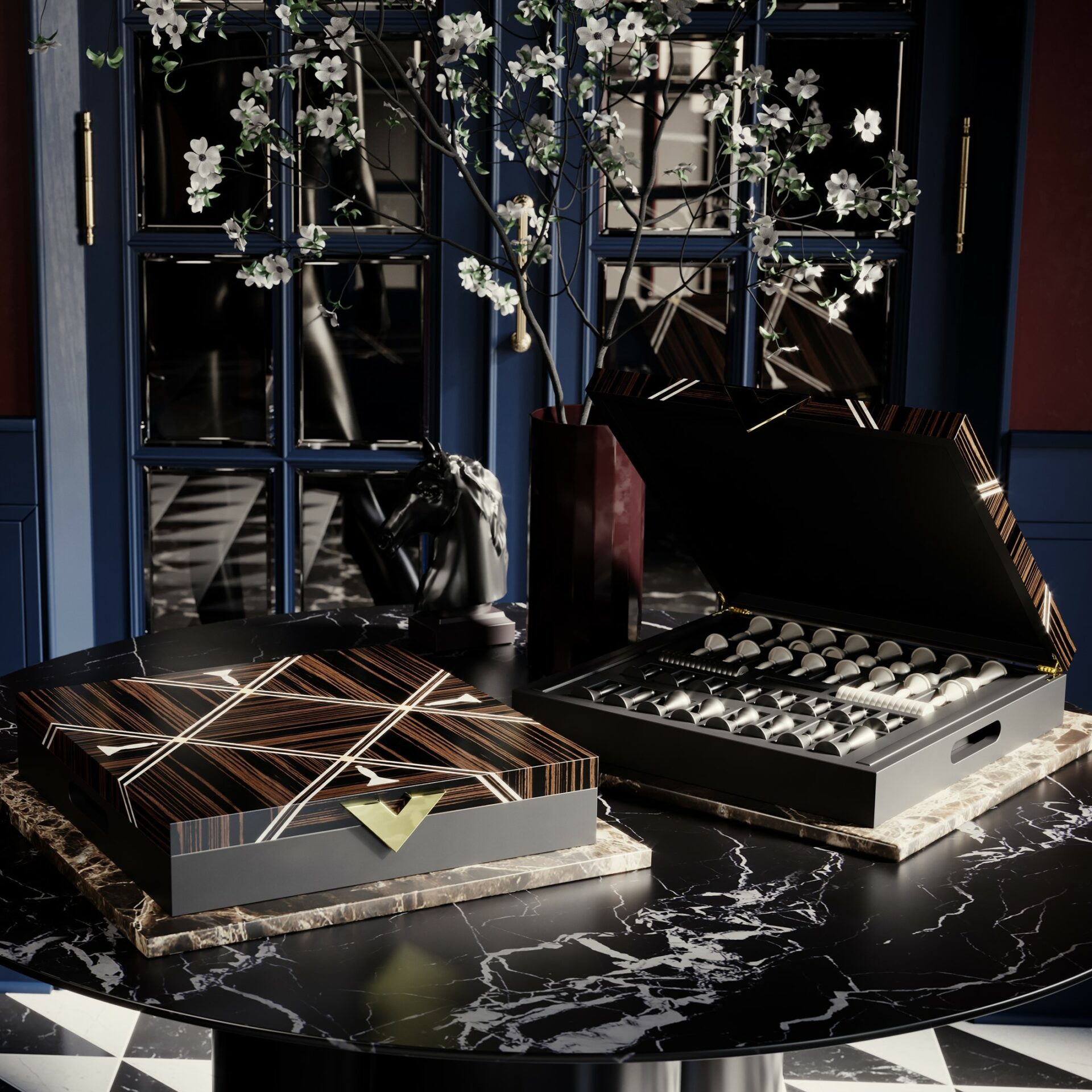 Mesa de Xadrez e Gamão Goemon - 2