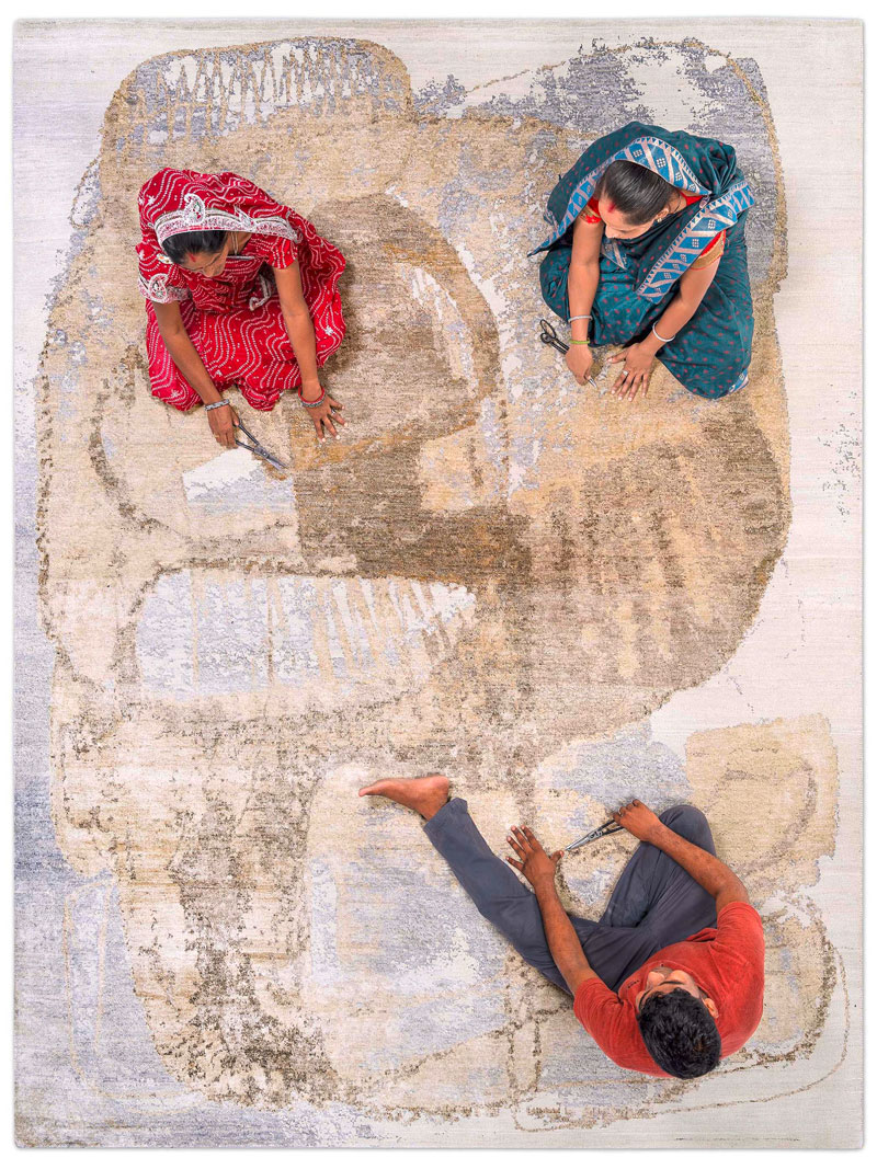 Tapete Silver Sand Luxury Feito à Mão