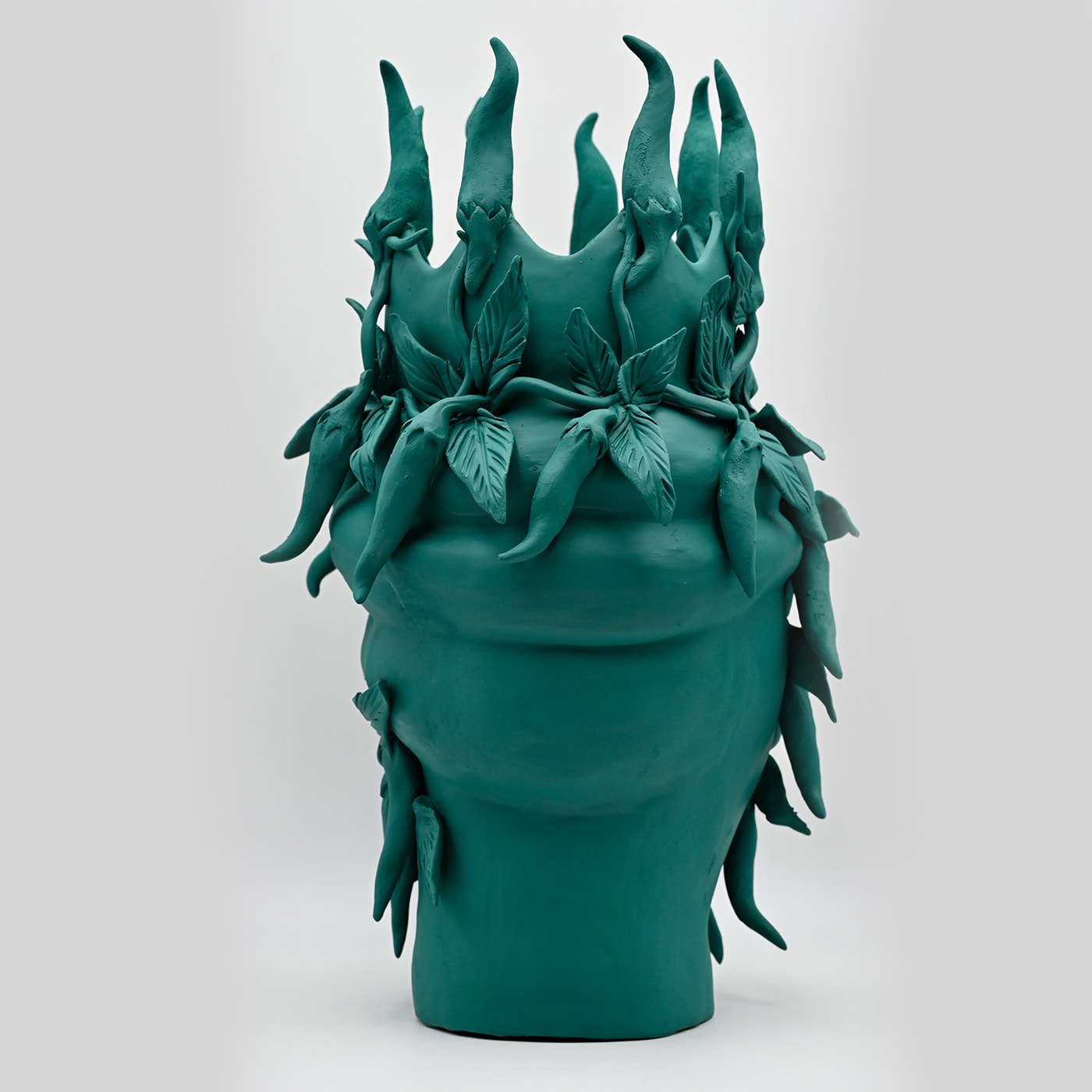 Escultura Moor's Head verde-escura