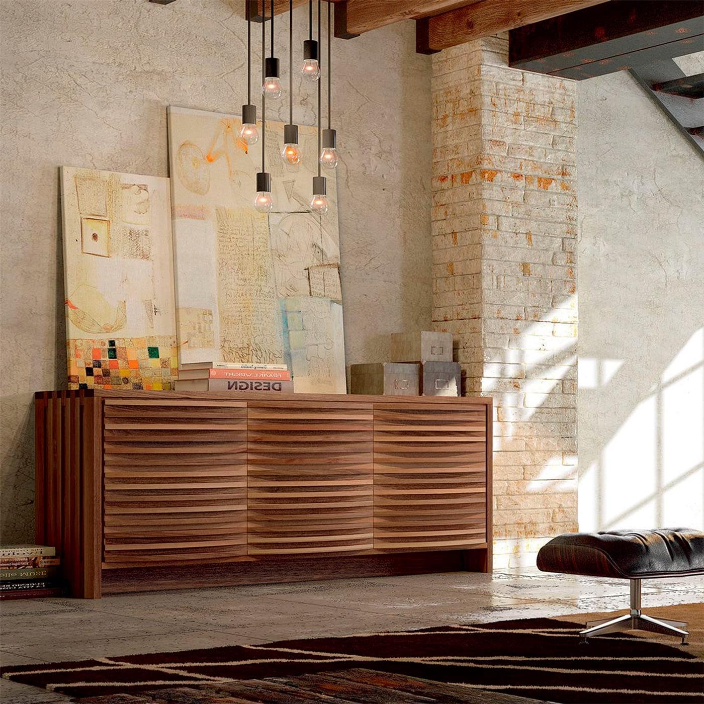 Aparador Onda nogueira maciça natural