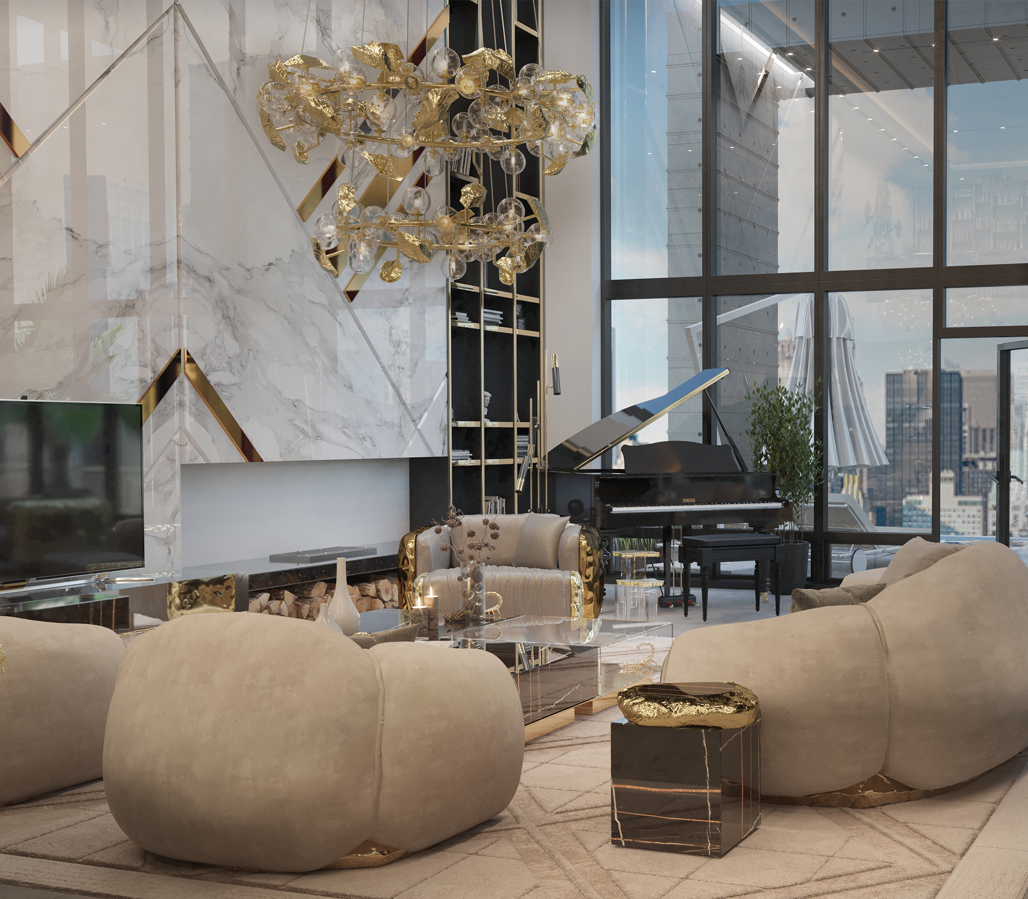 Candeeiro suspenso redondo II Athena