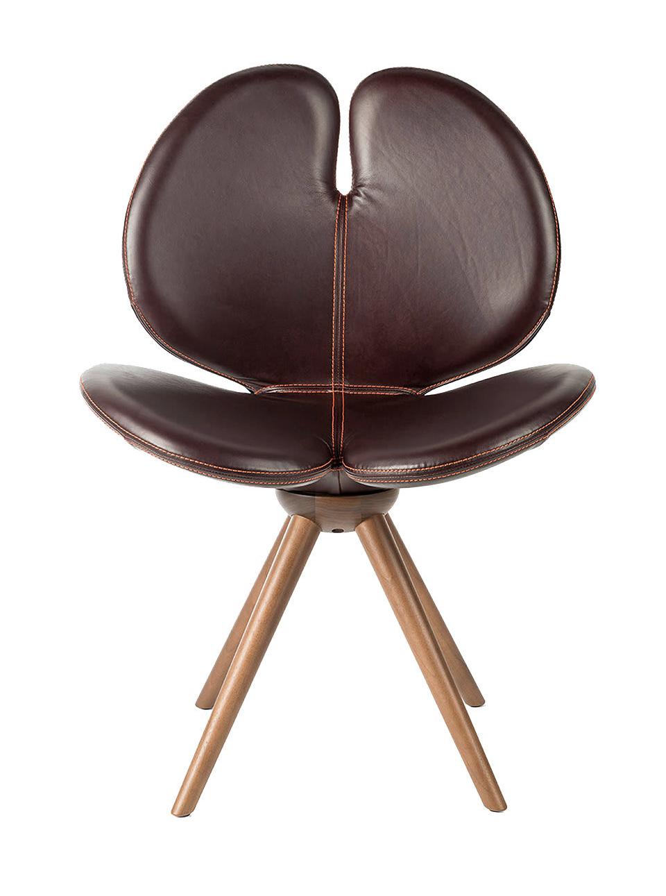 Cadeira Pansè em Lã e Couro