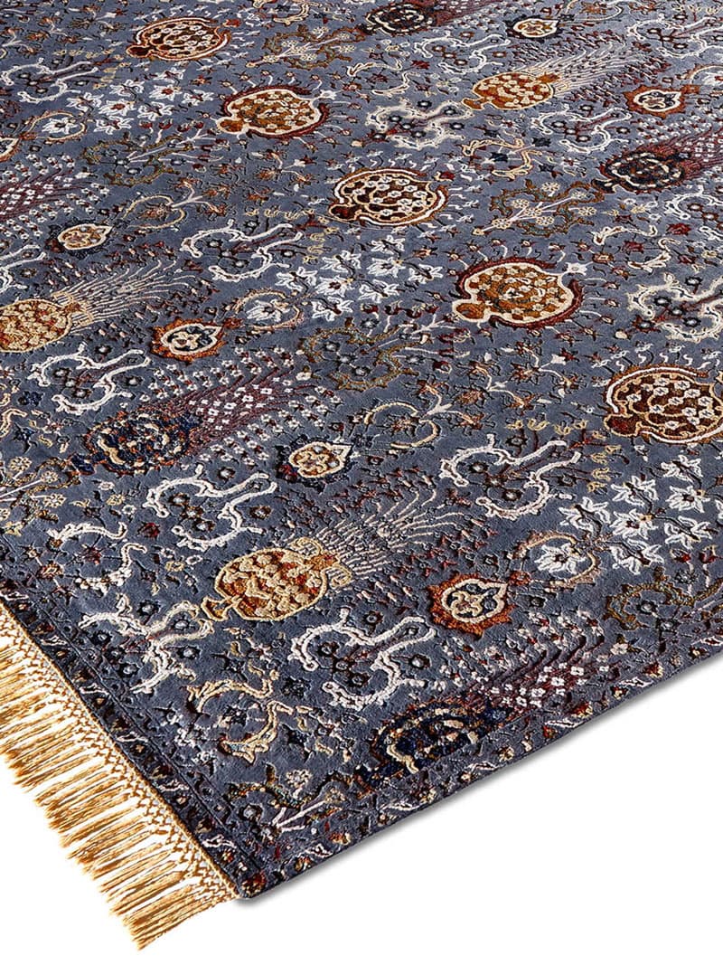 Tapete Isfahan Carvão Feito à Mão Luxury