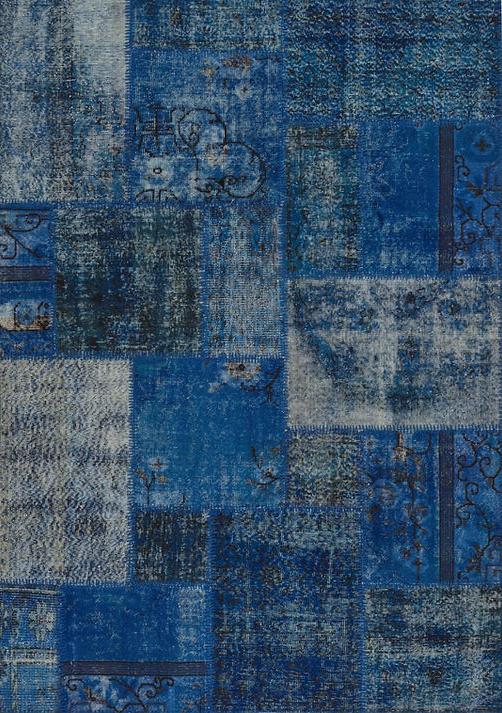 Tapete Azul-Escuro Patchwork | Tamanho: 275 × 365 cm