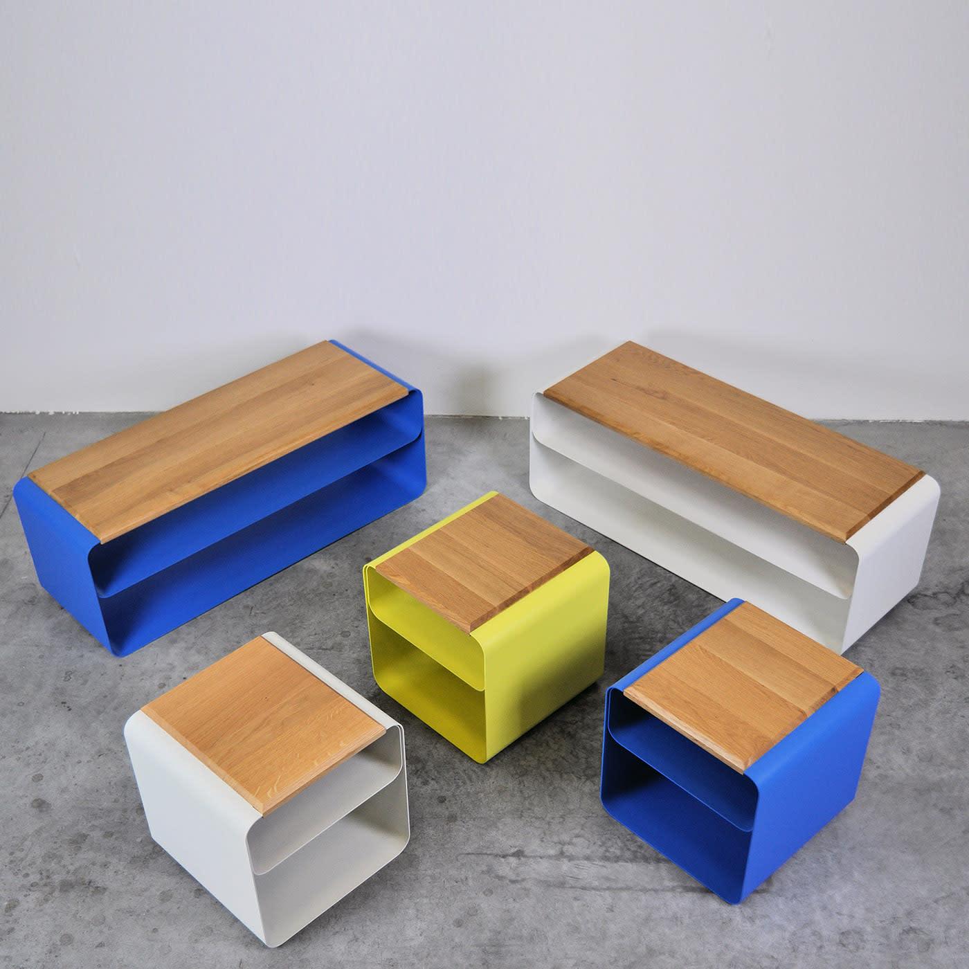 Banco contemporâneo madeira e metal (Var. 2) - 3