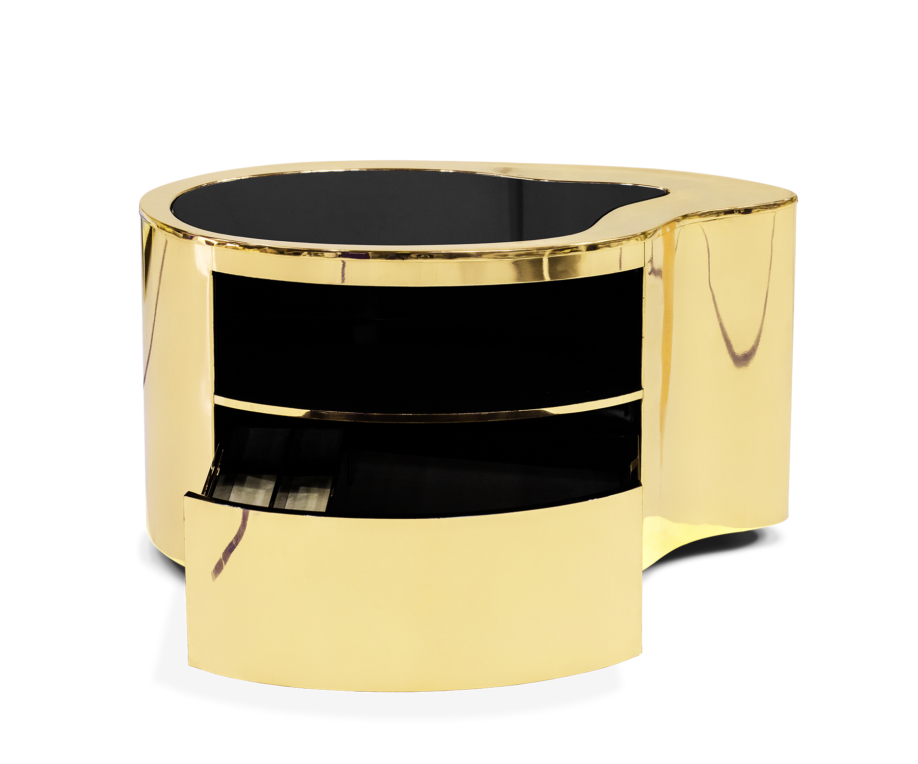 Mesa de Cabeceira Dourada Crest