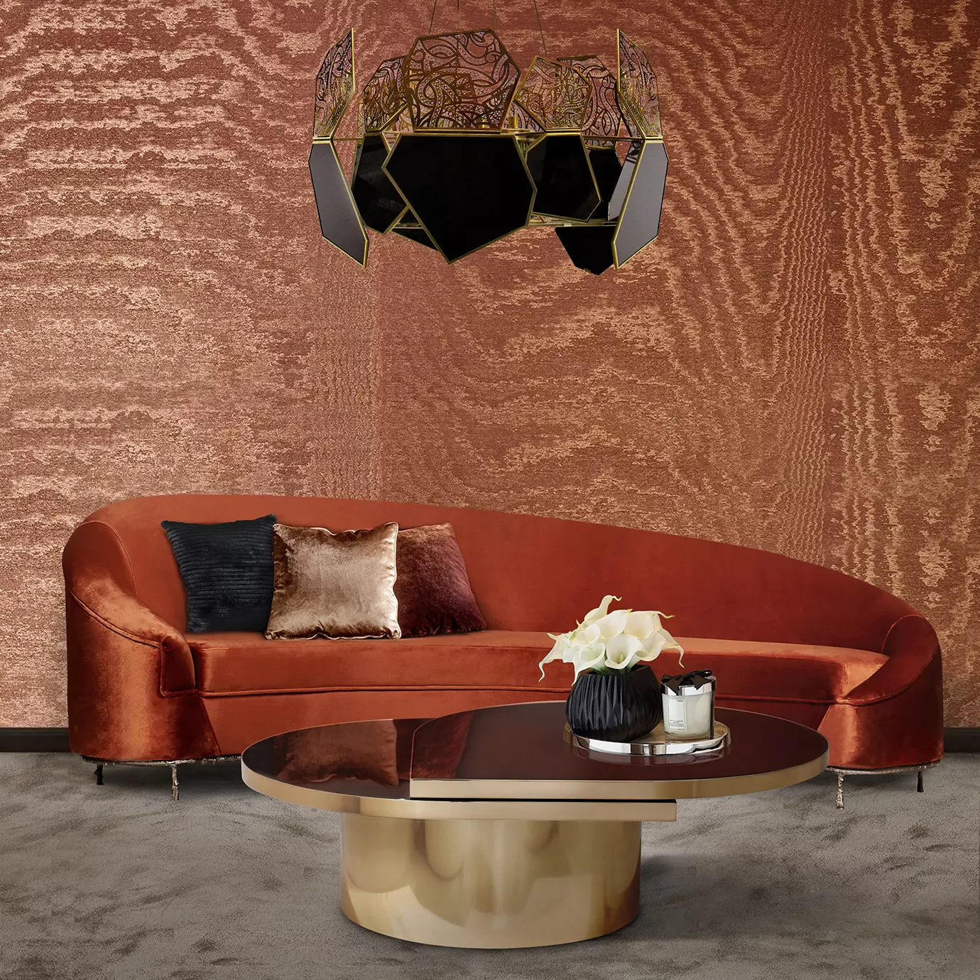 Lustre vidro bronze Hypnotique