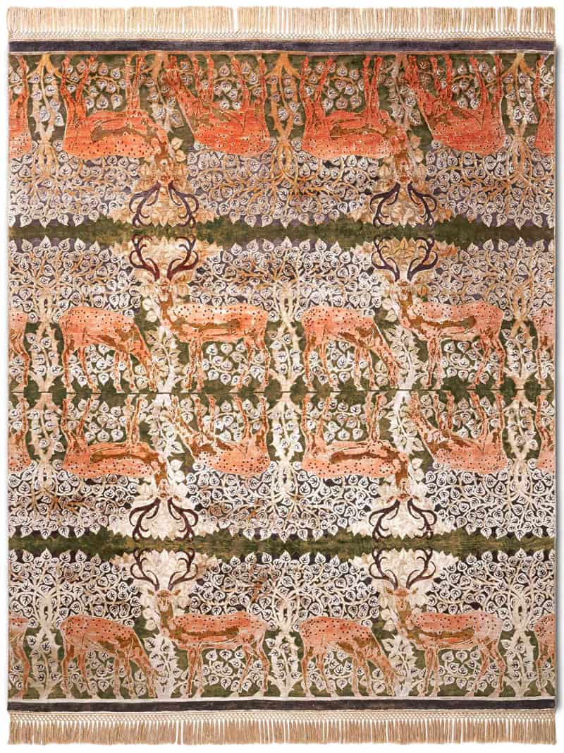 Tapete Deer Tecido à Mão | Tamanho: 300 × 400 cm