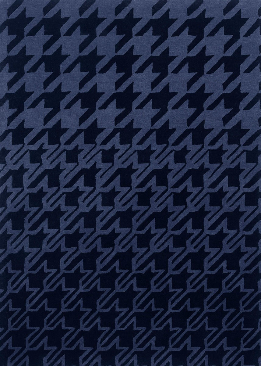 Tapete Houndstooth Azul Escuro | Tamanho: 200 × 280 cm