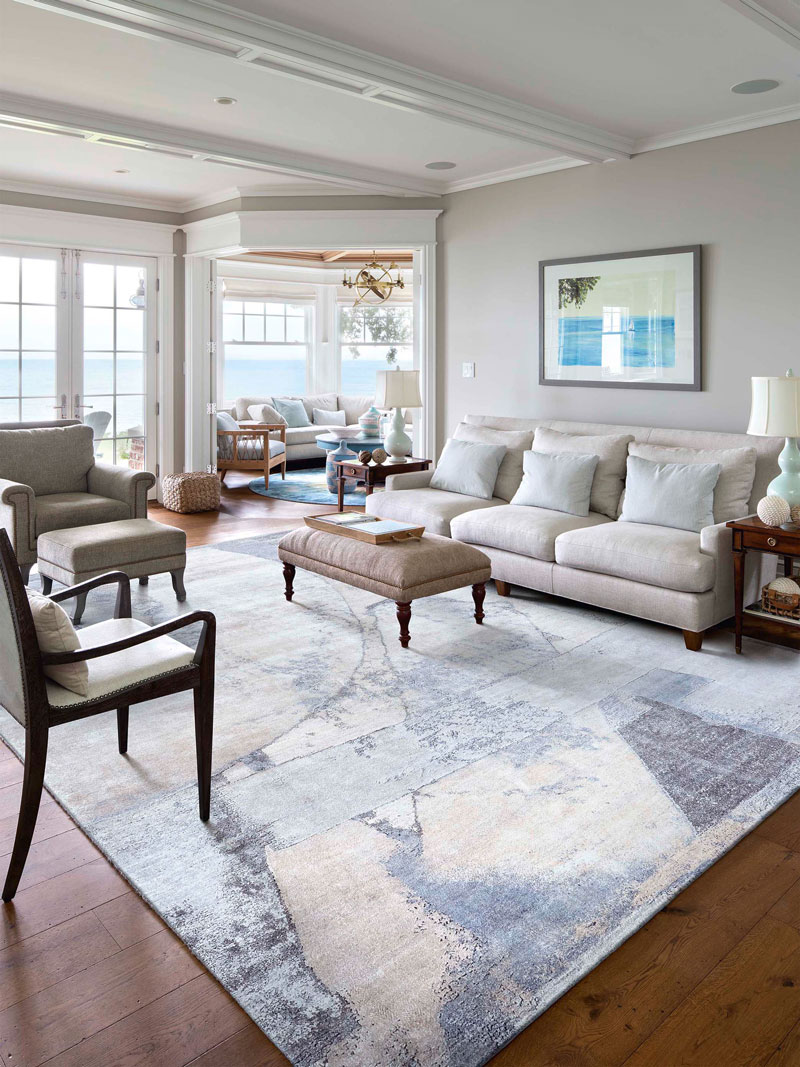 Tapete Snow Prateado Tecido à Mão