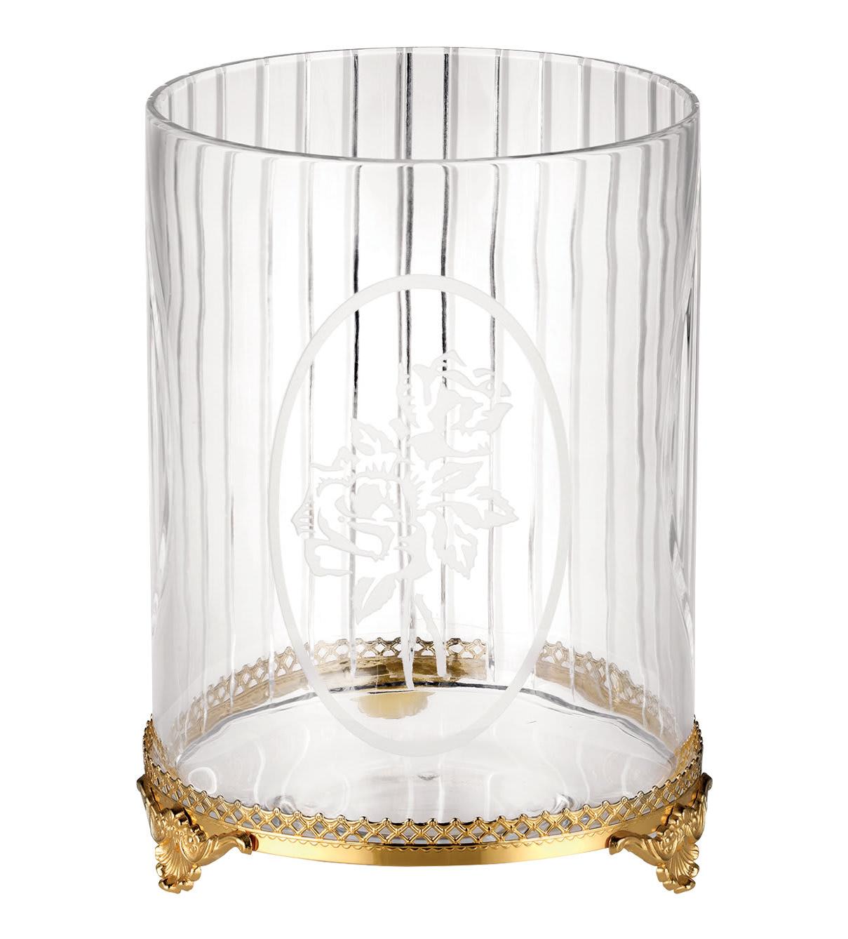 Cesto Decorativo em Cristal e Ouro 24K