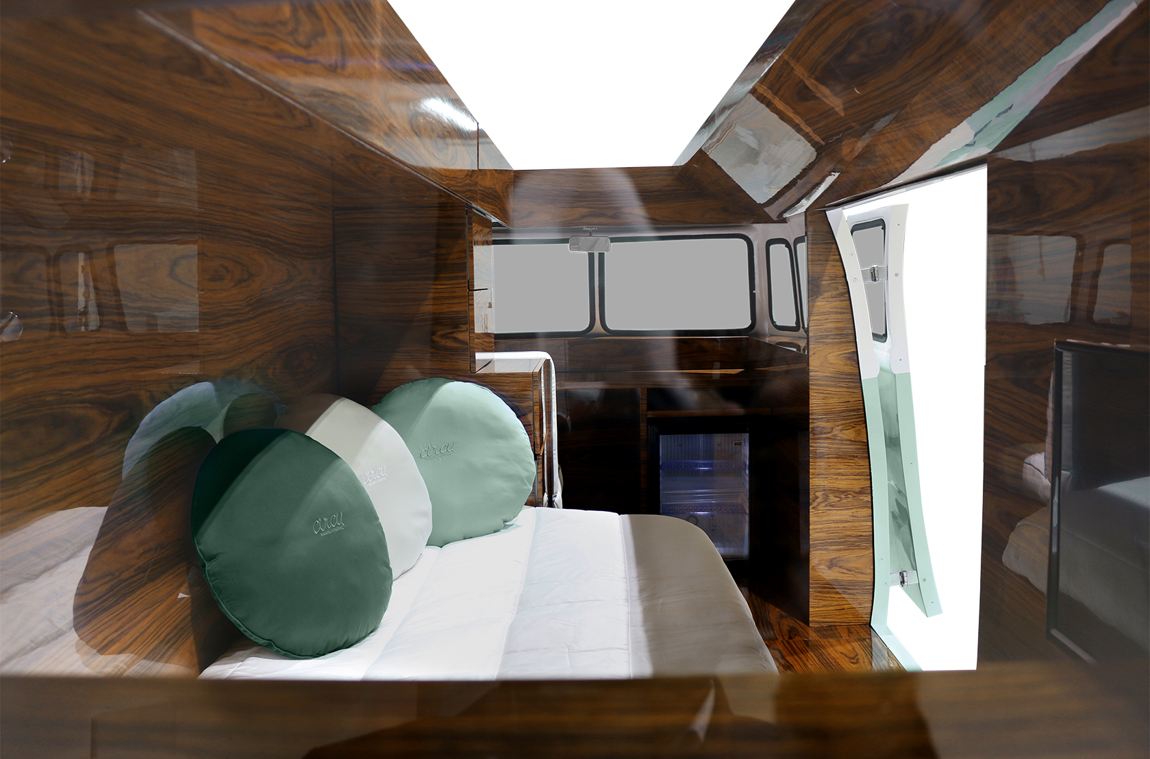 Conjunto de quarto caravana do viajante verde