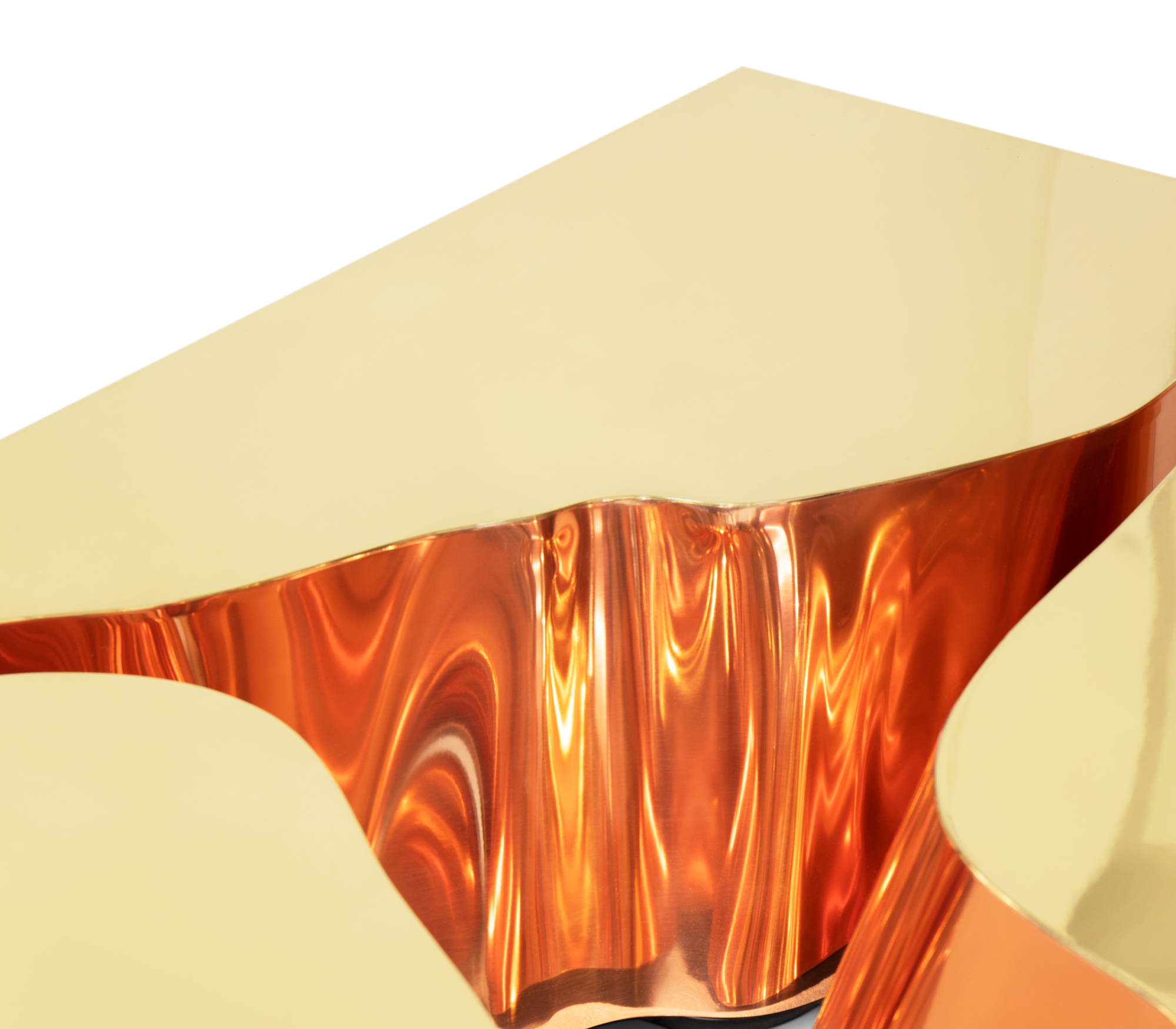 Mesa de Centro Fissure Cobre Dourado