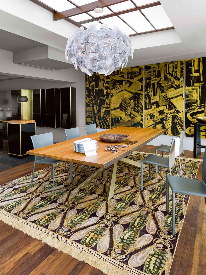 Tapete Honey Metallic Gold Feito à Mão Luxury