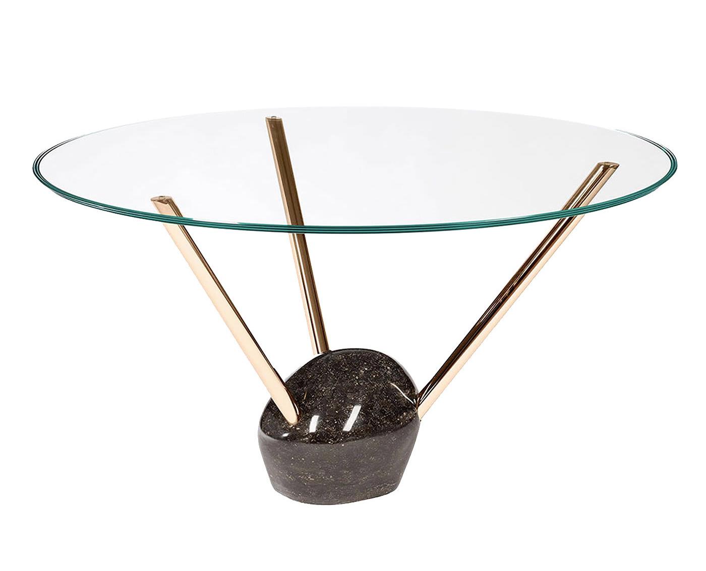 Mesa de Jantar Redonda Rays em Vidro