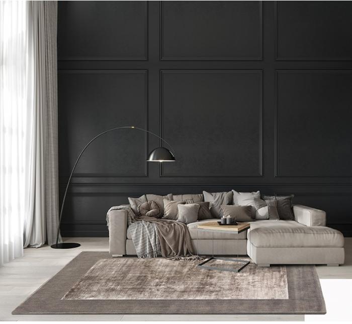 Tapete Border Tortora | Tamanho: 200 × 300 cm Tapete Border Tortora | Tamanho: 200 × 300 cm