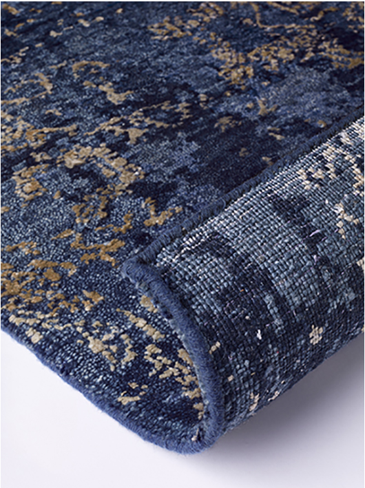 Tapete Luxuoso Abstract Azul Dourado | Tamanho: 170 × 240 cm