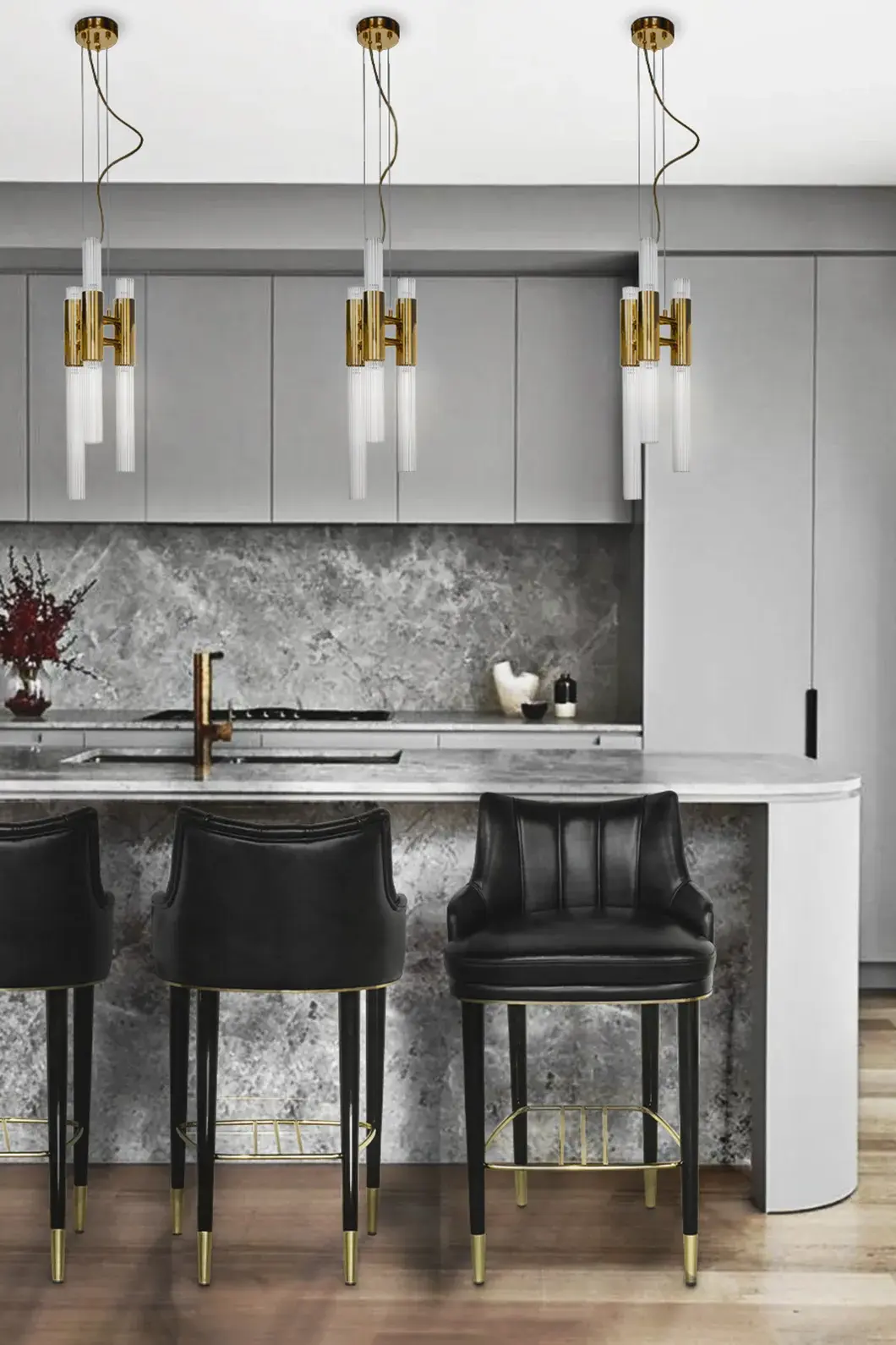 Banco balcão veludo - 2