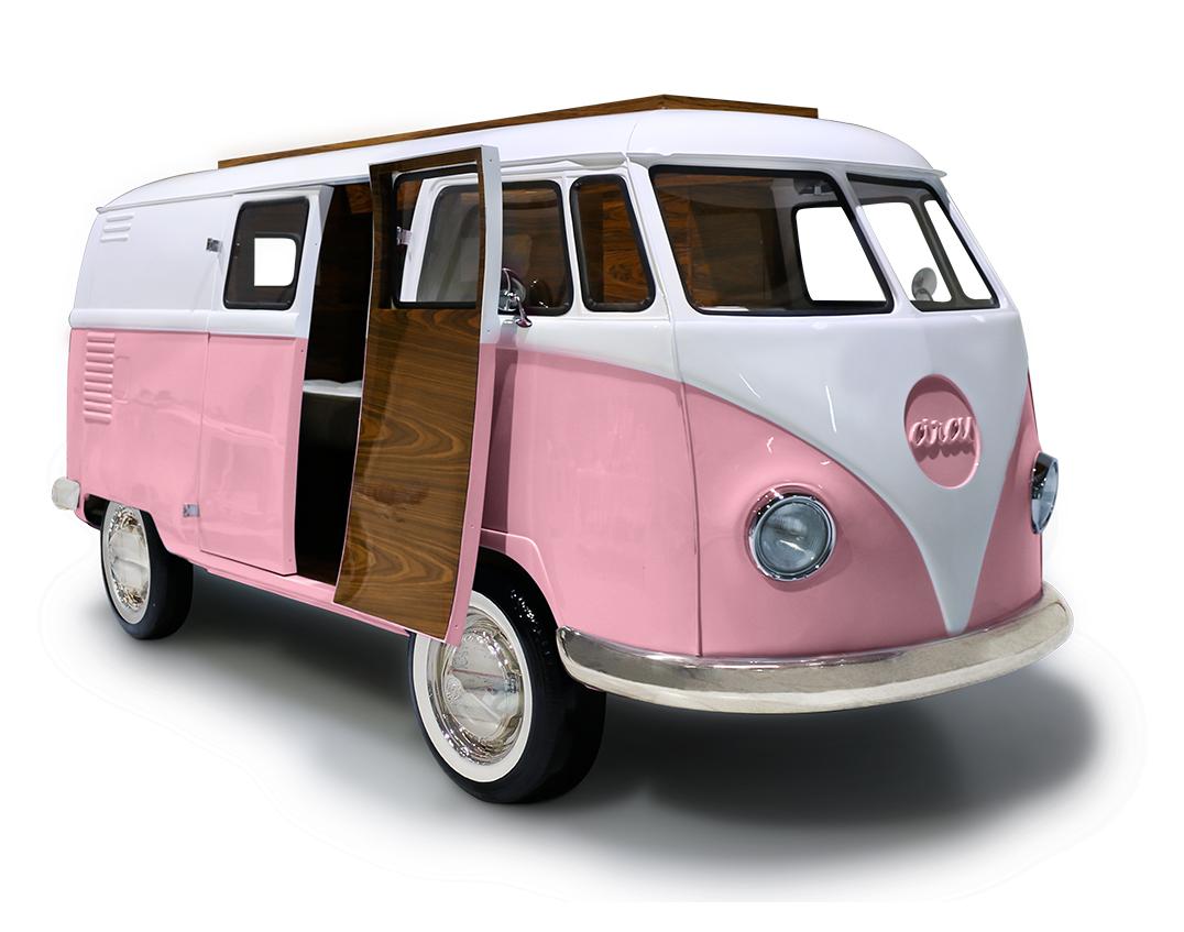 Conjunto de quarto caravana do viajante rosa