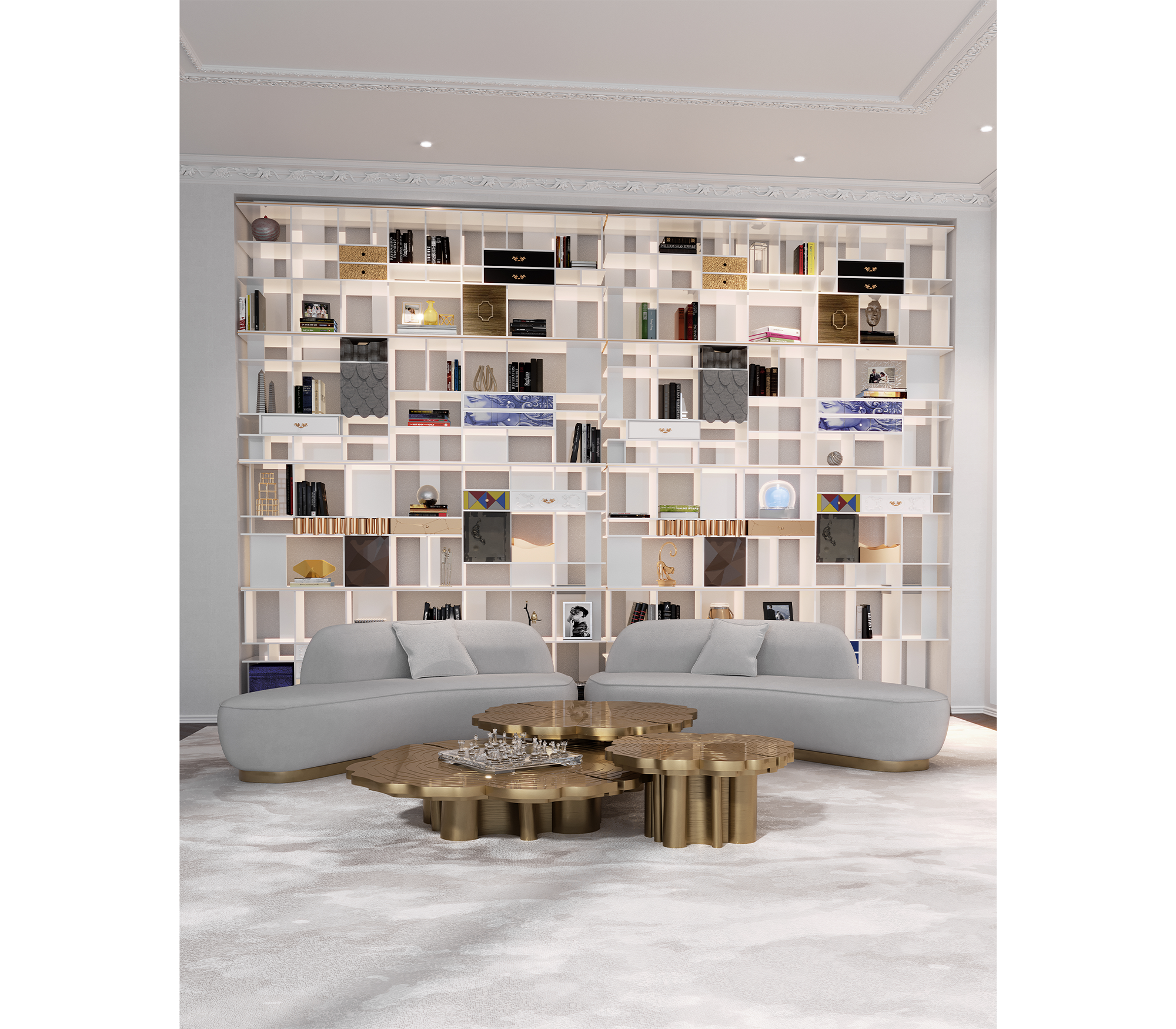 Conjunto 3 Peças Mesa de Centro Choupo Fortuna