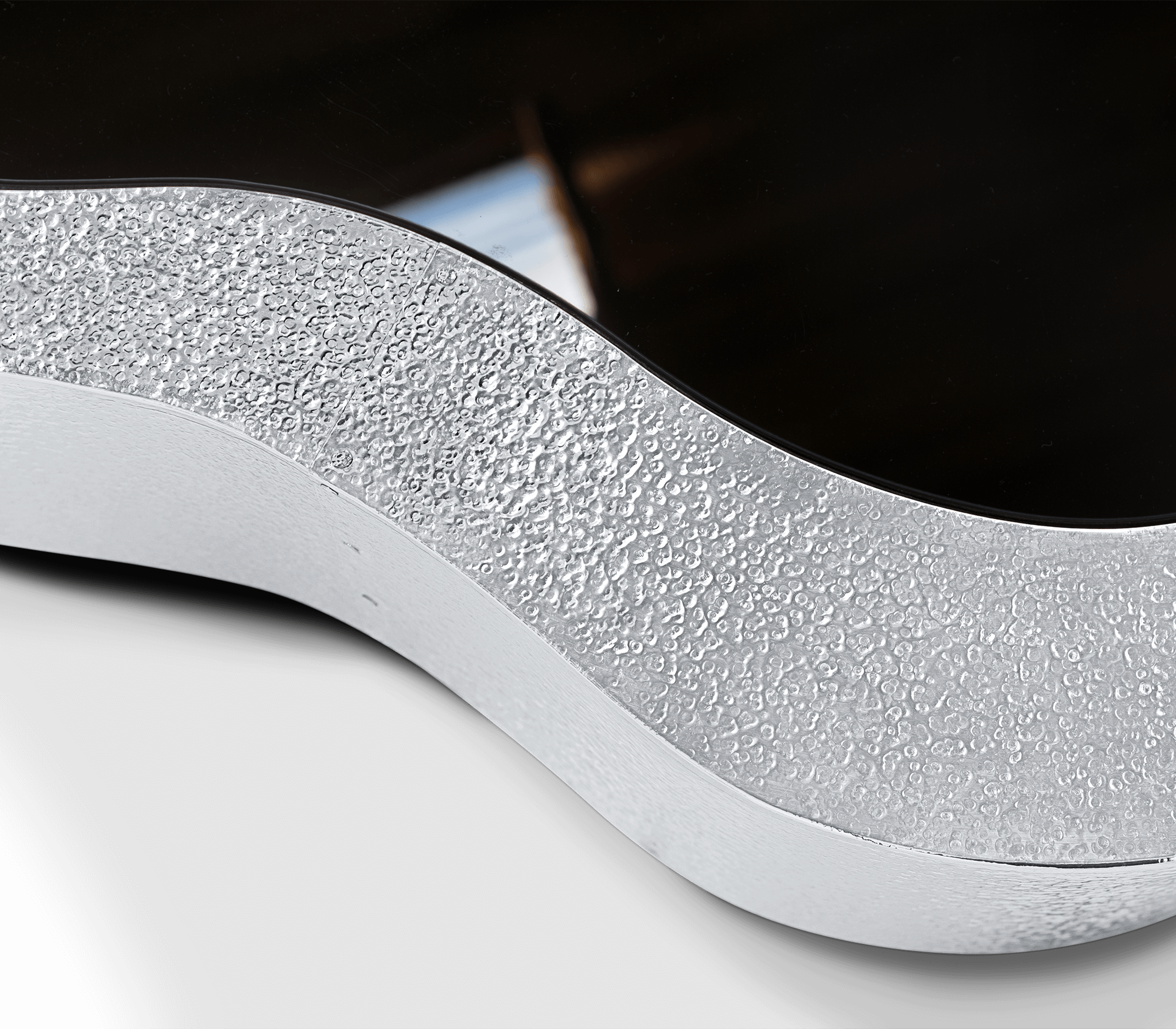 Conjunto de Mesas de Centro Crest Aço Inox Martelado