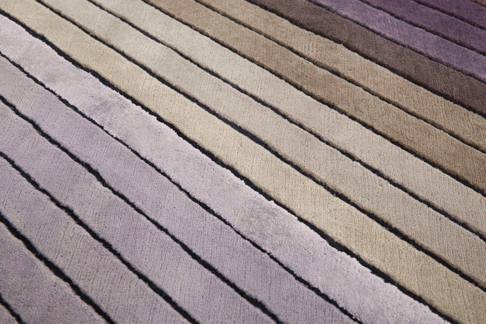 Tapete Feito à Mão Geométrico Lã e Viscose