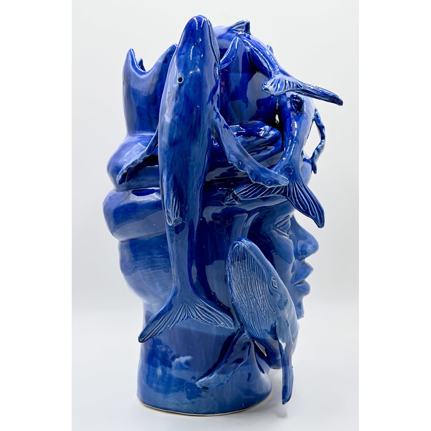 Escultura Moor's Head azul brilhante