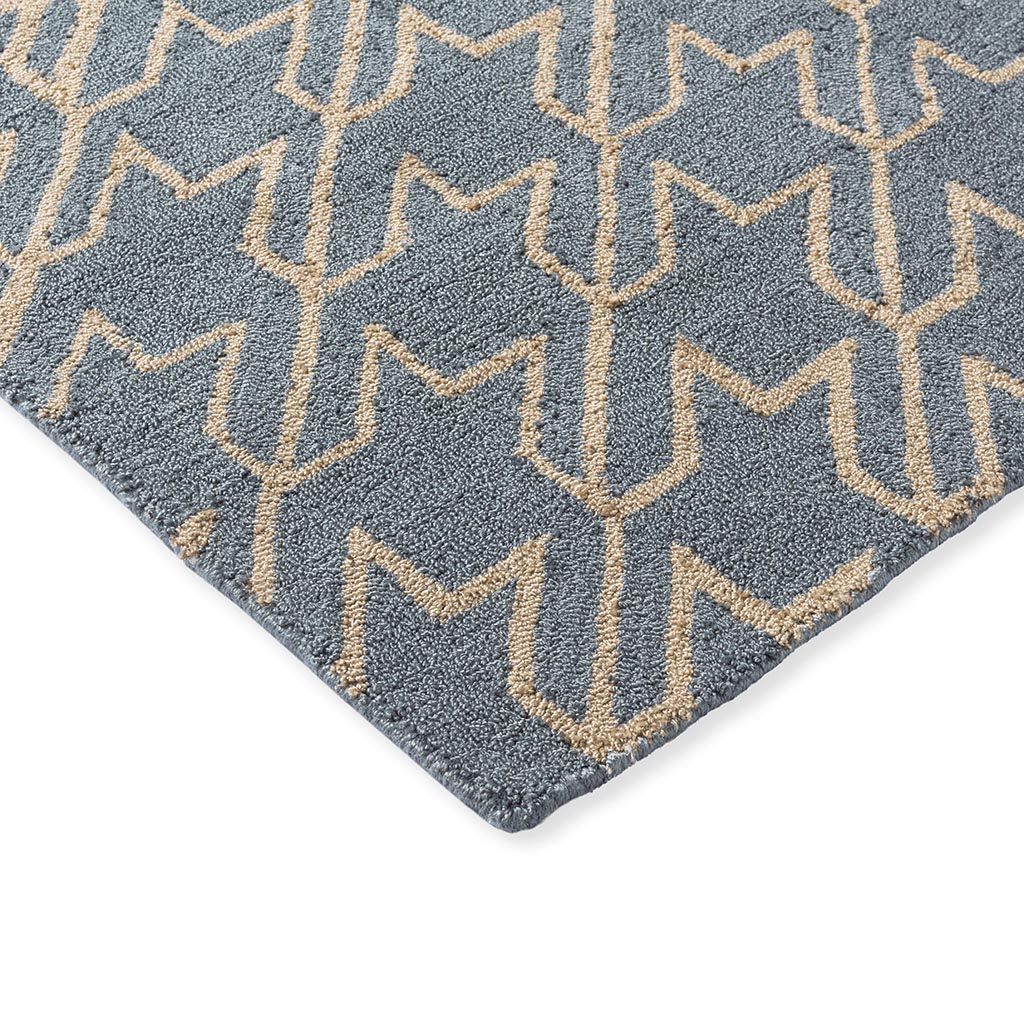 Tapete Exterior Houndstooth Azul Lavado | Tamanho: 250 × 350 cm