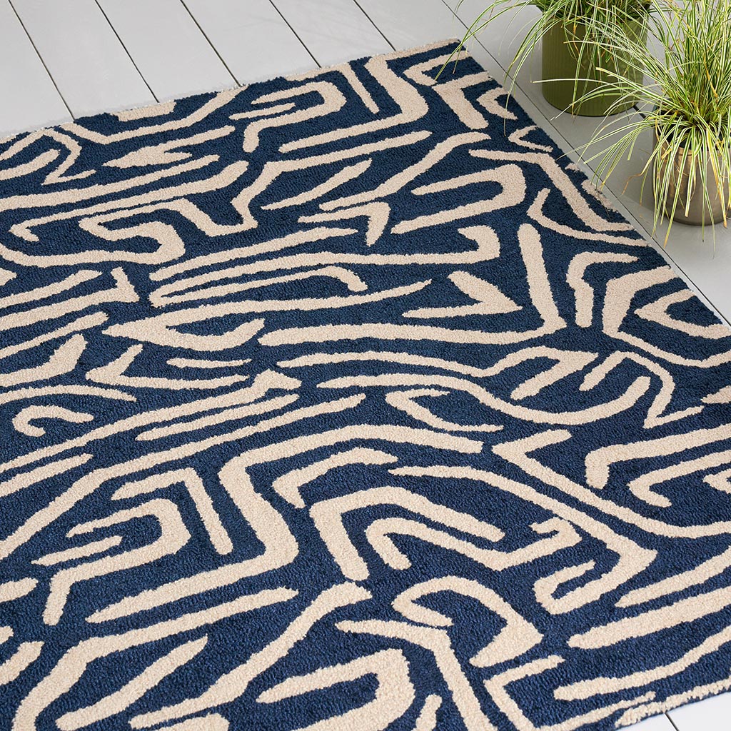 Tapete Exterior Melodic Azul | Tamanho: 200 × 280 cm